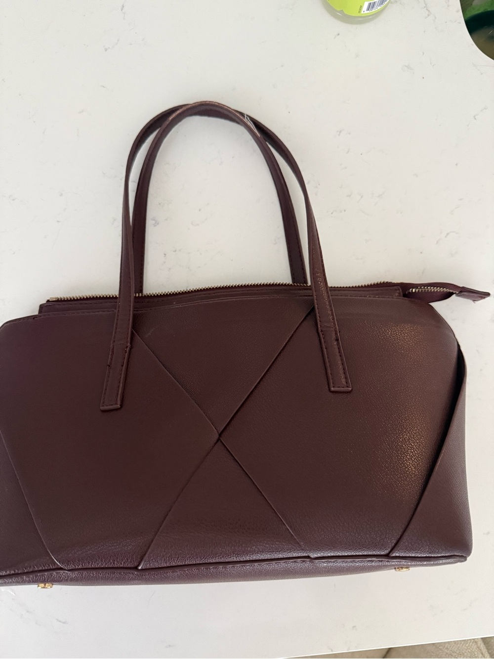 Zara Leather Tote in Burgundy